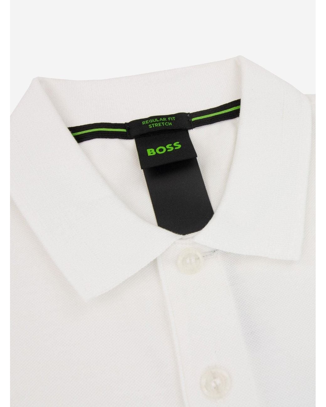 Boss White Cotton Polo Shirt With Logo for men