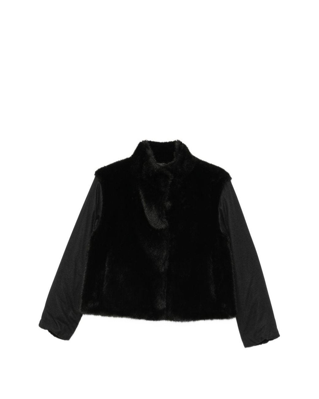 Herno Black Faux Fur Coat
