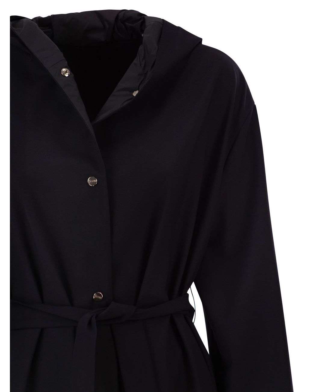 Herno Blue Reversible Coat With Hood