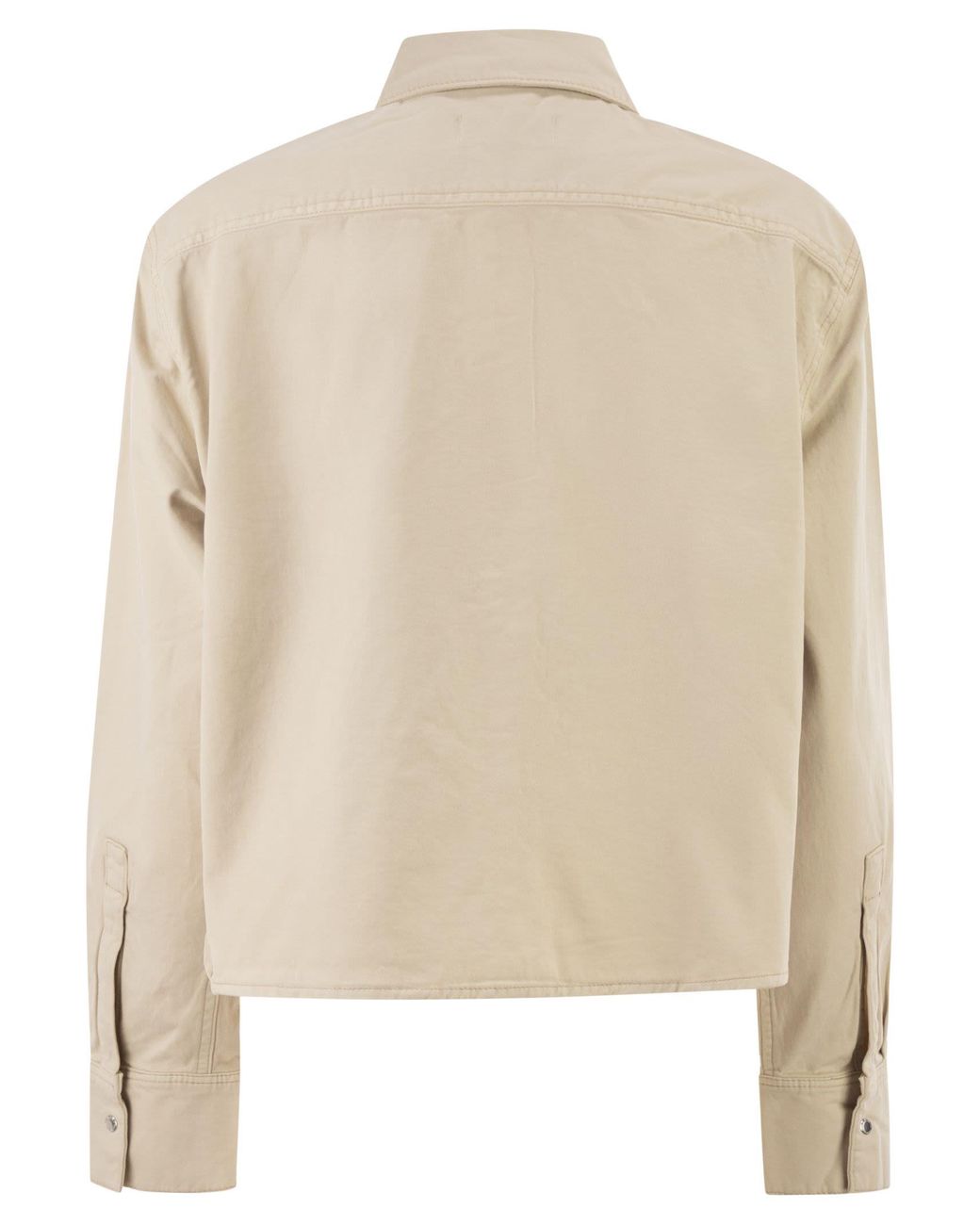 7 For All Mankind Natural Stretch Cotton Shirt With Chest Pocket