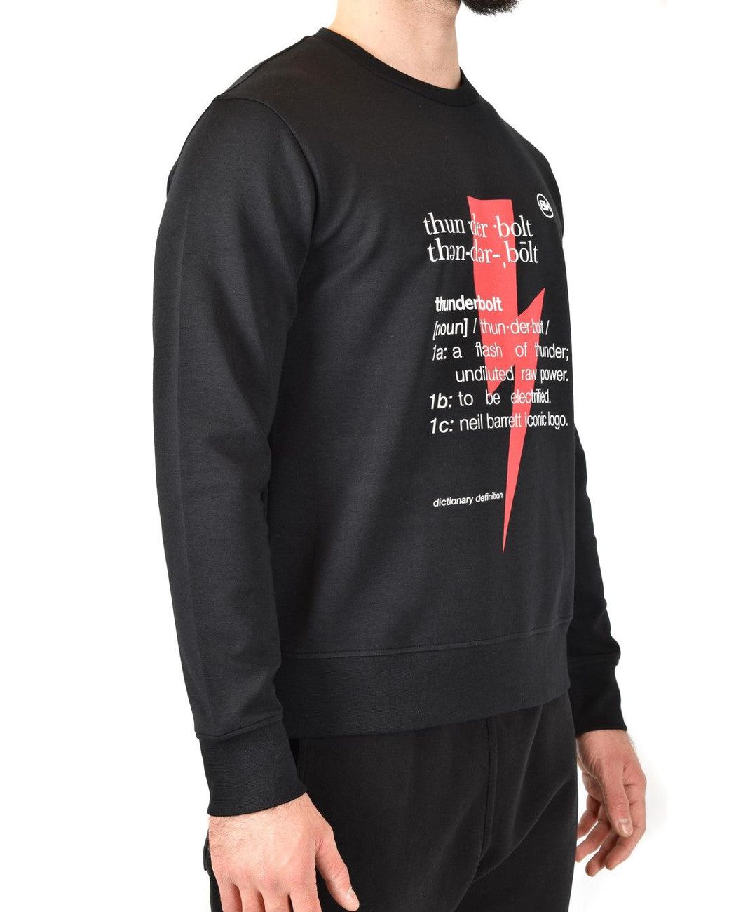 Neil Barrett Gray Sweatshirt With Bold Lightning Bolt Graphic for men