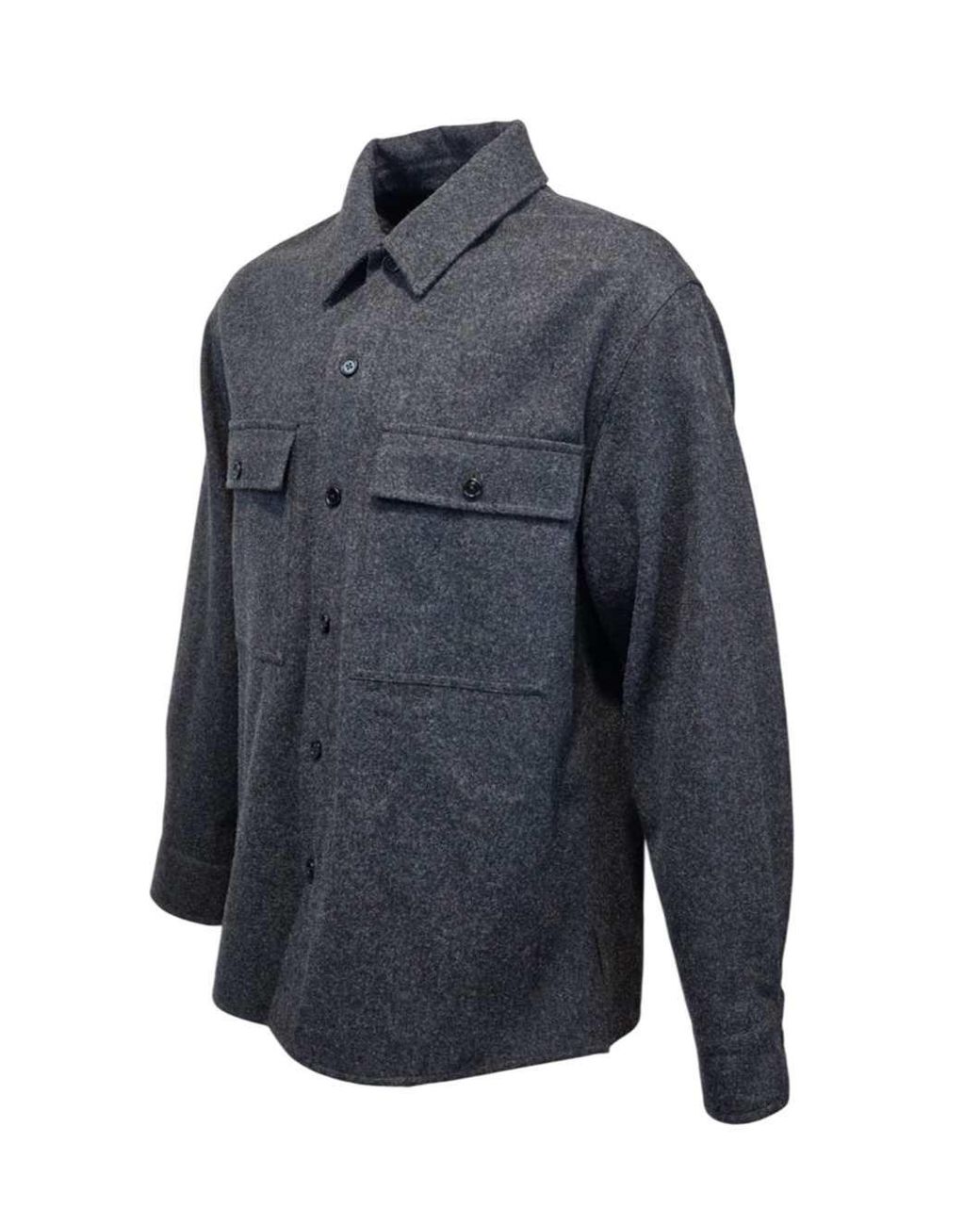 Jil Sander Blue Shirt Jacket