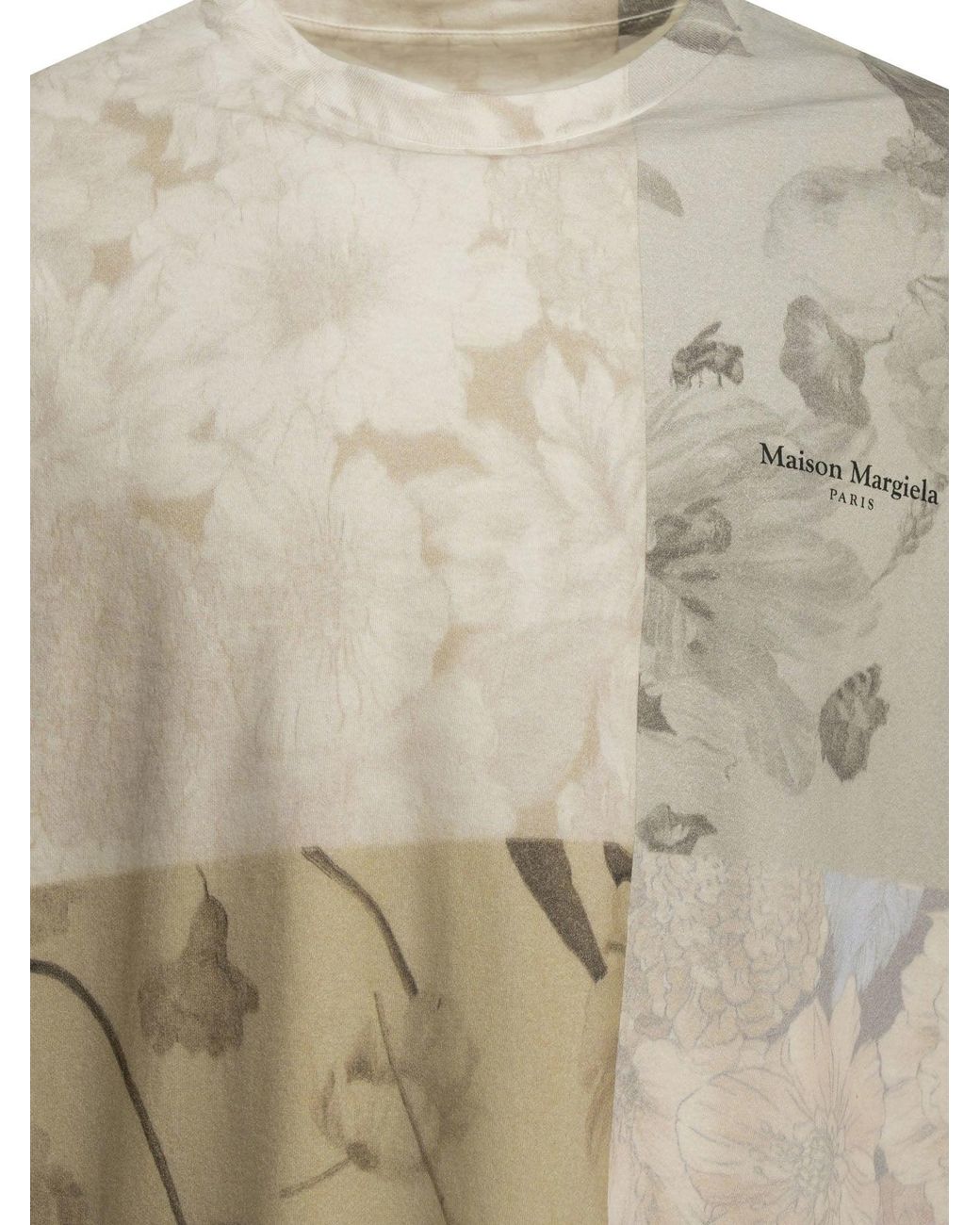 Maison Margiela White Floral Crewneck T Shirt