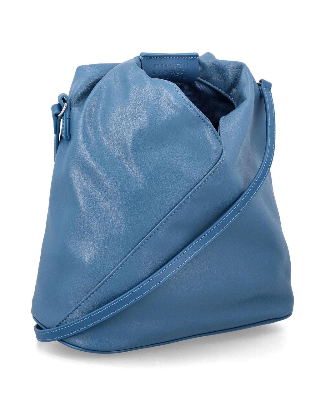 MM6 by Maison Margiela Blue Soft Faux Leather Bucket Bag