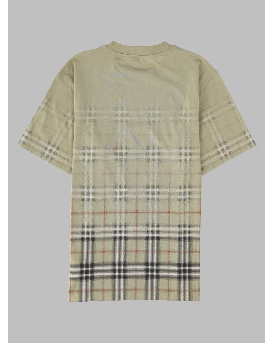 Burberry Natural T Shirt Con Stampa Check
