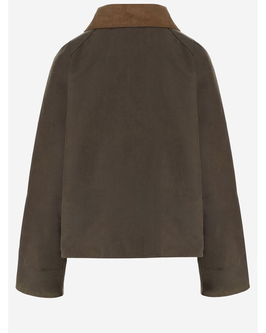Barbour Brown Waxed Cotton Jacket With Contrast Collar