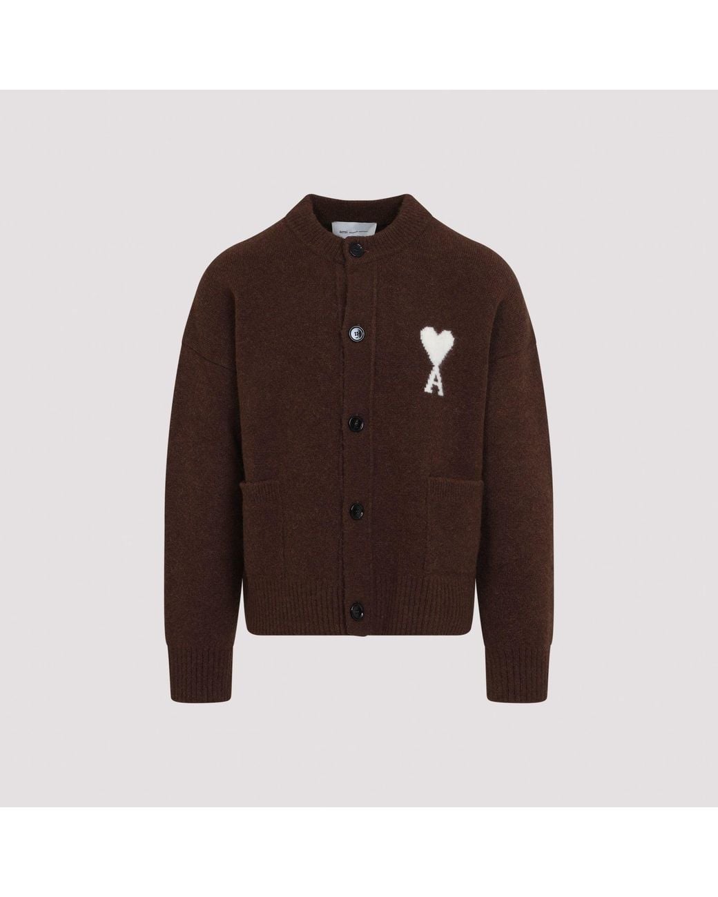 AMI Brown Adc Cardigan for men