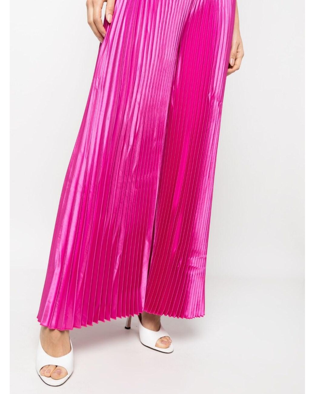 LIDEE Woman Pink High Waisted Wide Leg Pants