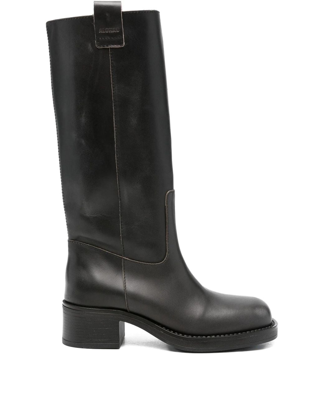 Alohas Black Sajan Vintage Effect Leather Boots