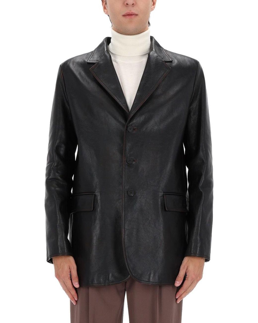 Gucci Black Leather Jacket for men