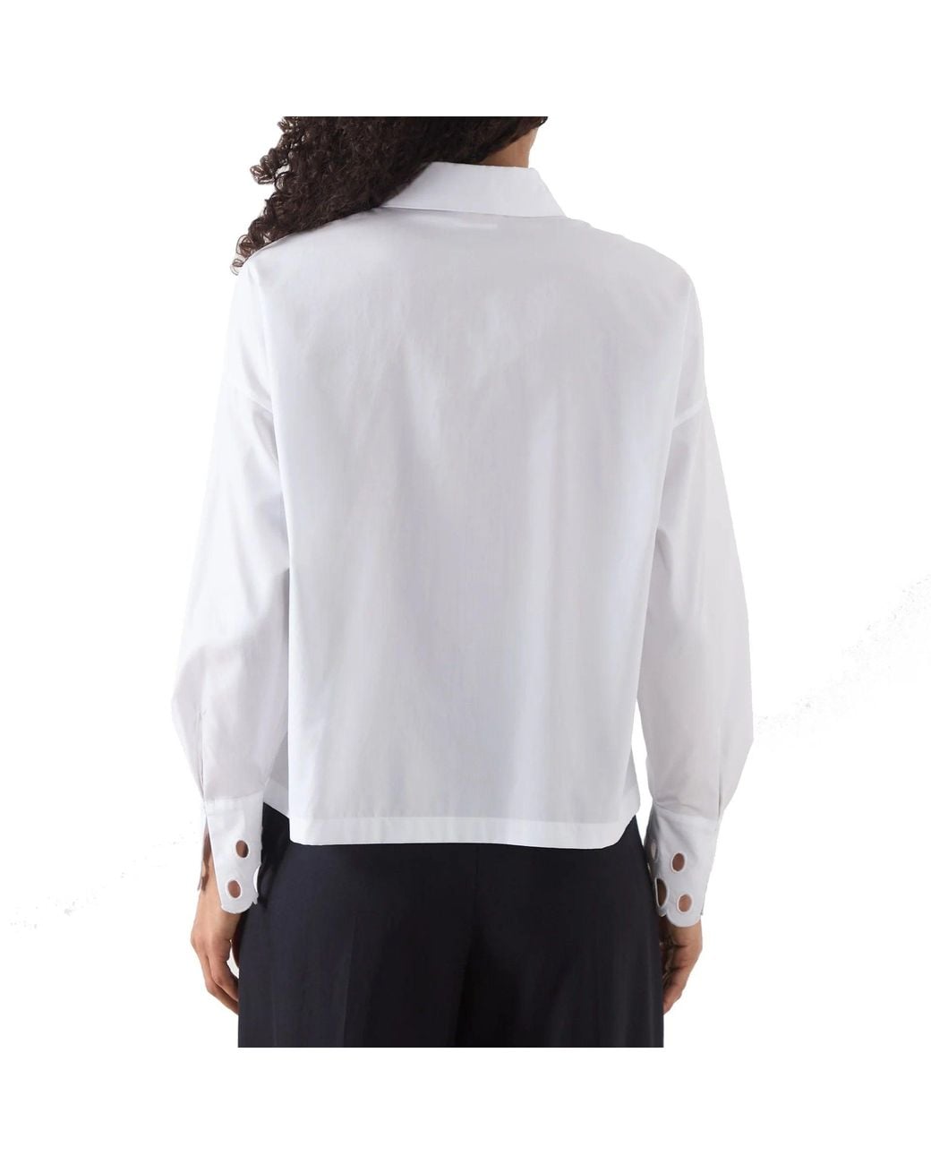 Max Mara Blue Studio Staffa Broderie Shirt