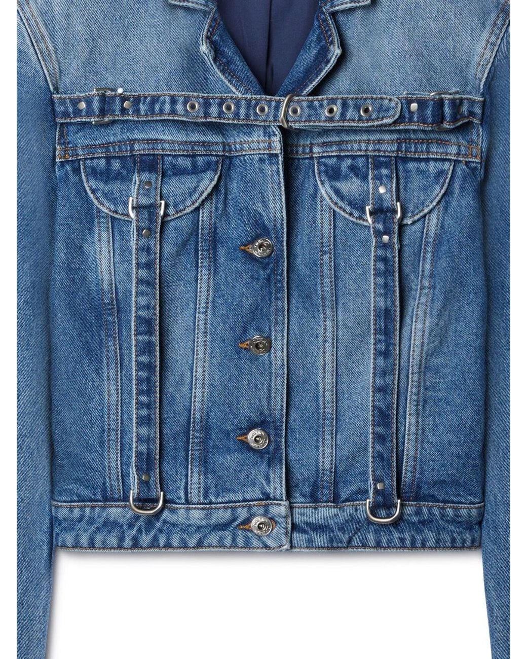 Off-White c/o Virgil Abloh Blue Cropped Denim Jacket