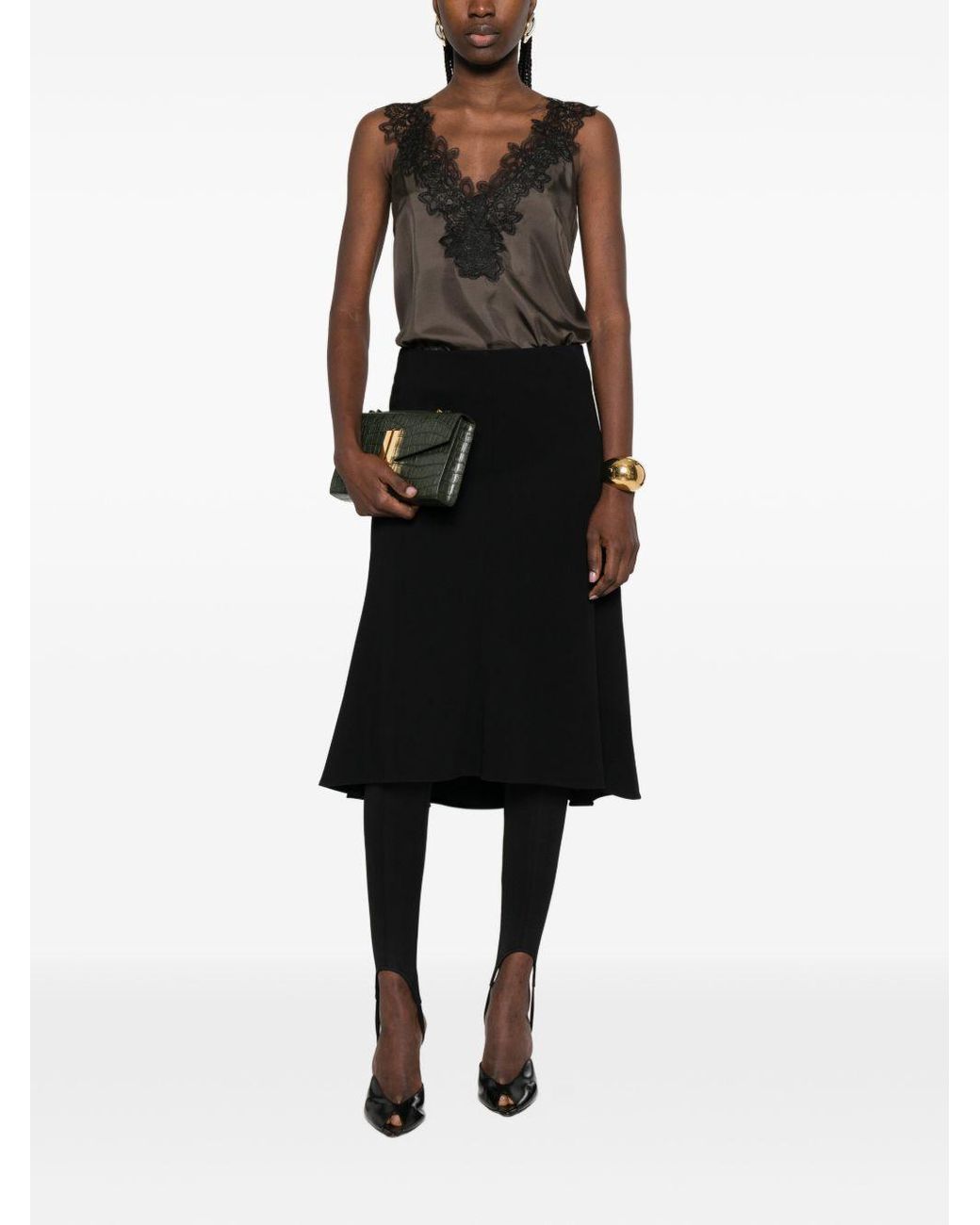 Jil Sander Black Asymmetric Short Skirt