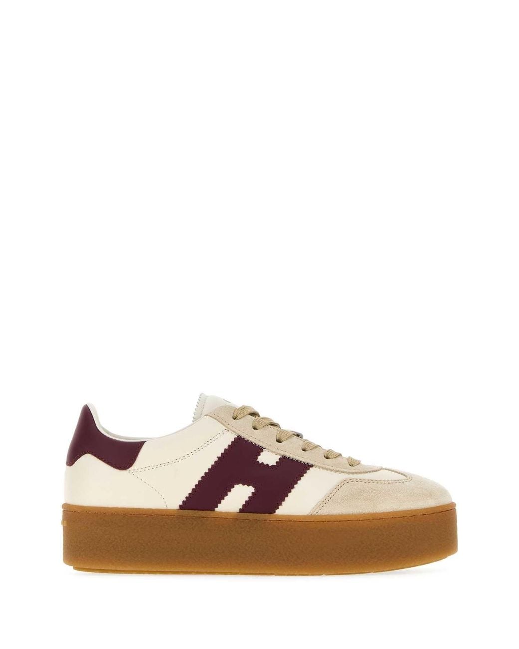 Hogan Brown Two-Tone Leather And Suede Sneaker For