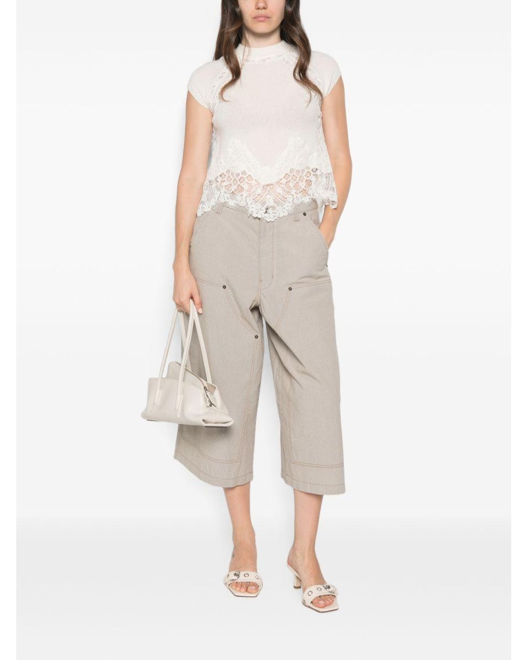 Ermanno Scervino White Cashmere Lace Top