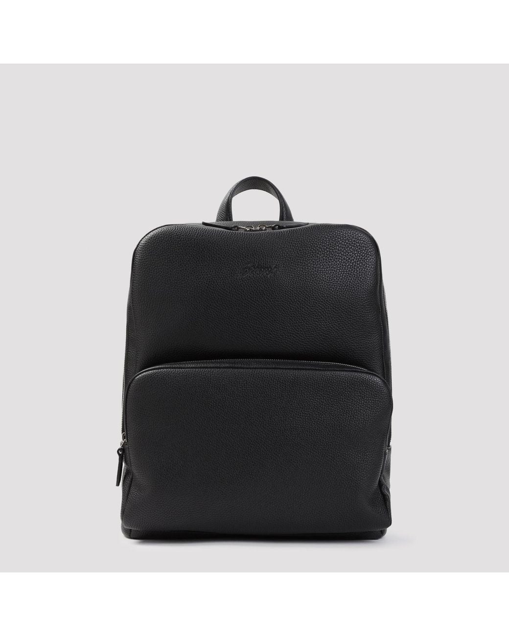 Brioni Black Zip Around Backpack for men