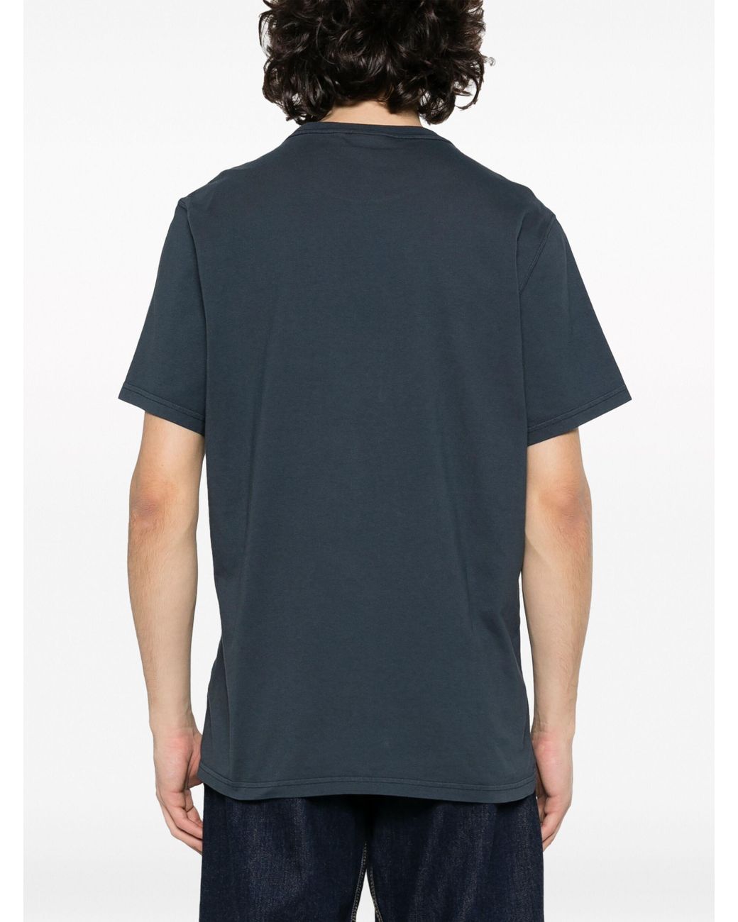 Barbour Blue Logo-Print Cotton T-Shirt for men
