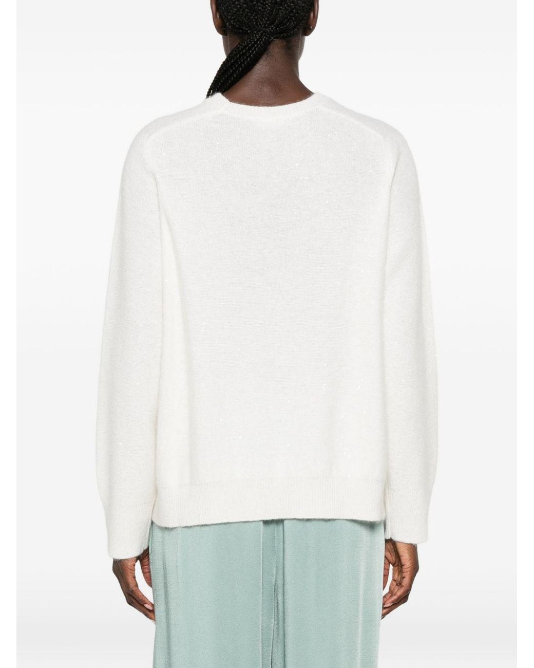 Fabiana Filippi White Wool And Silk Blend Sweater