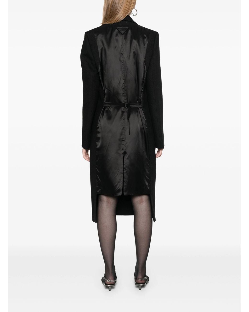 Prada Scheerwollen Jas in het Black