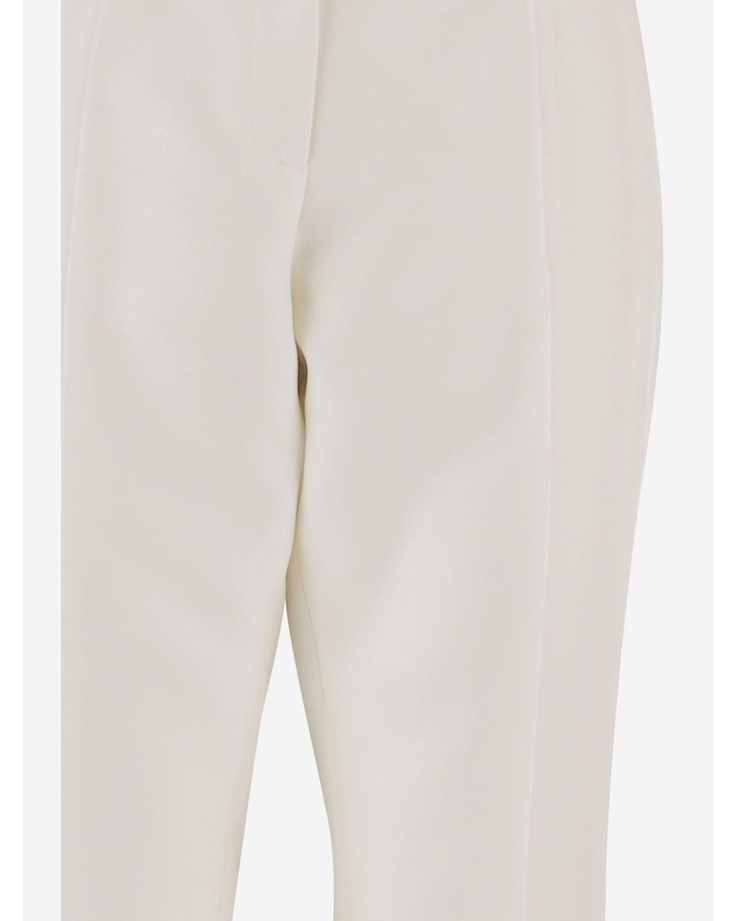 Balenciaga White Trousers Tailored Slim-Fit Wool And Silk