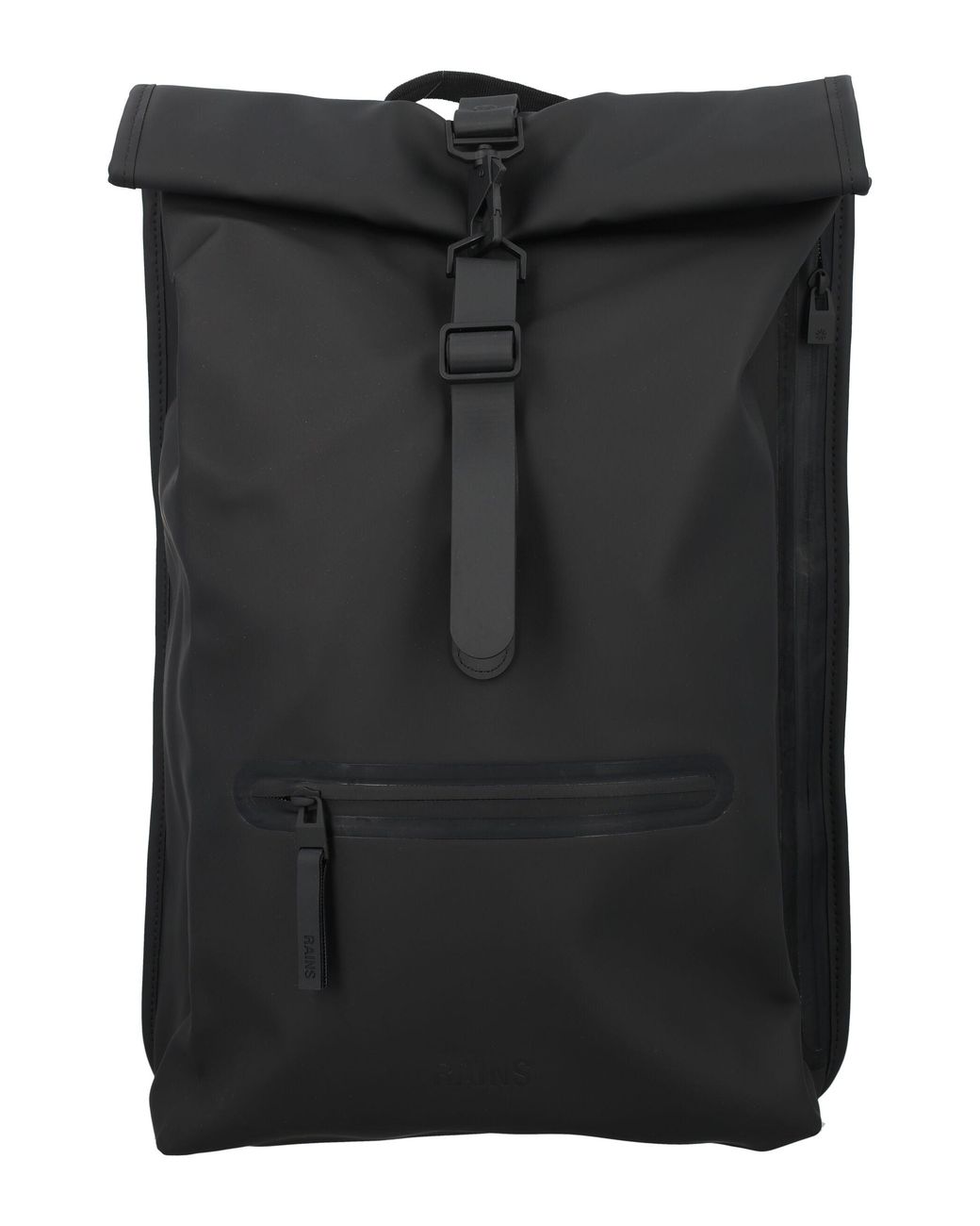 Rains Black Rolltop Backpack