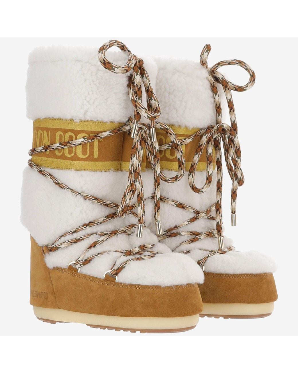 Moon Boot Brown Icon Shearling Boots