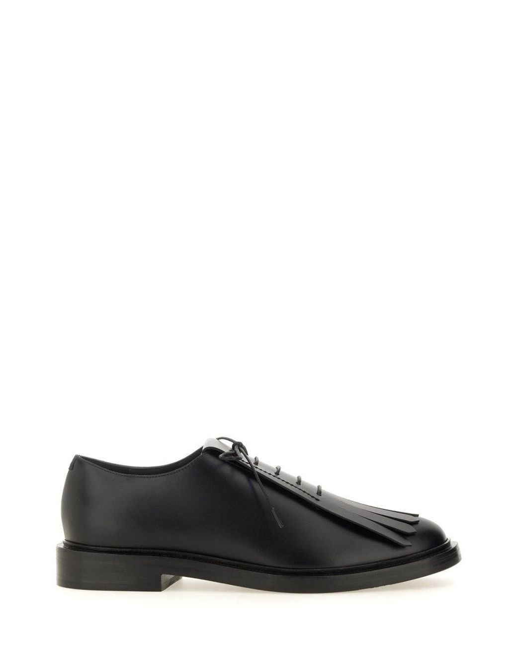 Max Mara Black Elegant Leather Derby Dress Shoes For