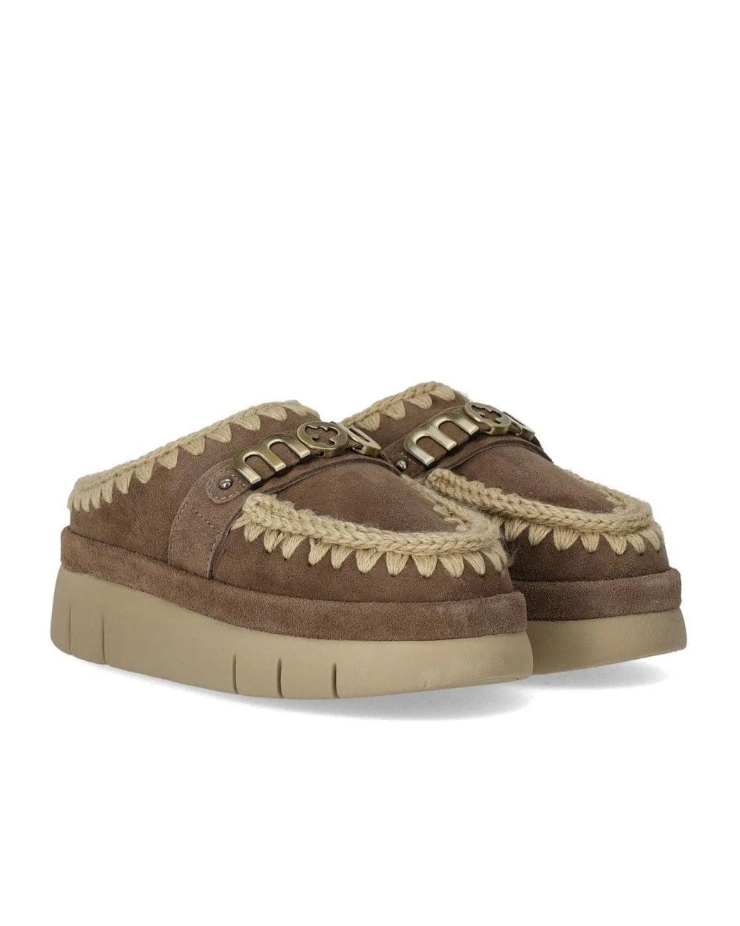 Mou Brown Bounce Welt Suede Elephant Clog