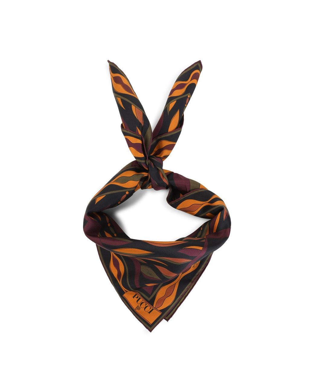 Emilio Pucci Black Bordeaux Silk Foulard