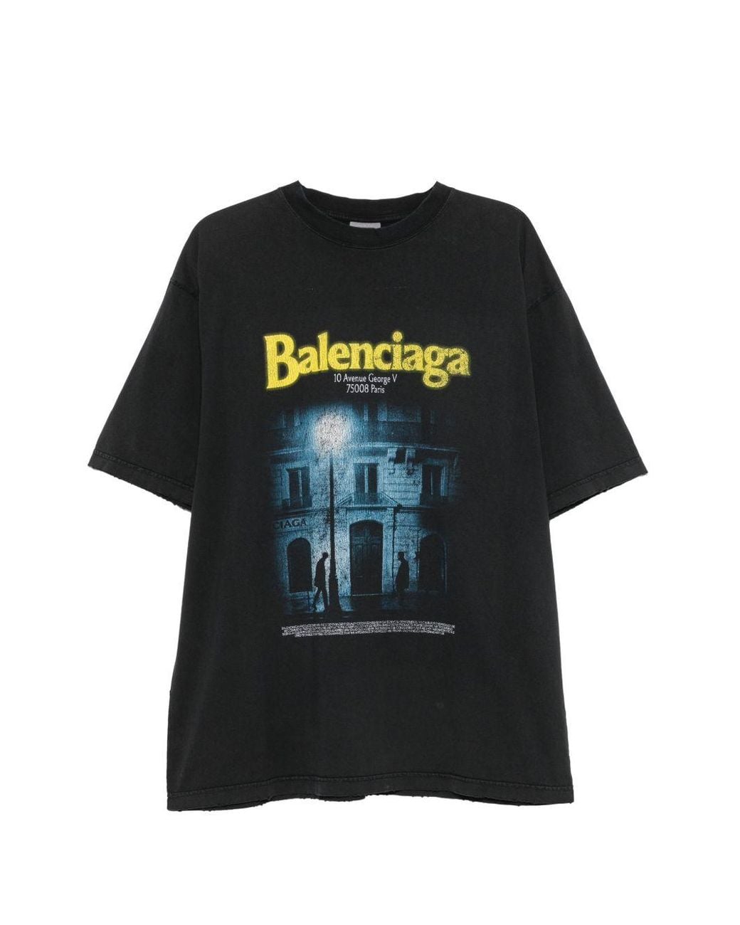 Balenciaga Black The Address Cotton T Shirt