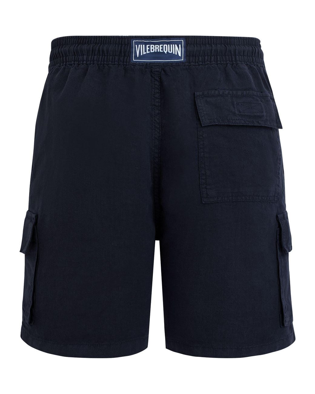 Vilebrequin Blue Linen Bermuda Shorts With Drawstring And Cargo Pockets for men