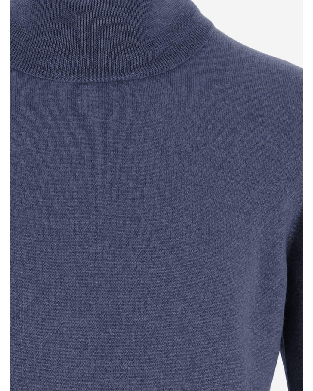 Tagliatore Blue Wool Turtleneck Sweater