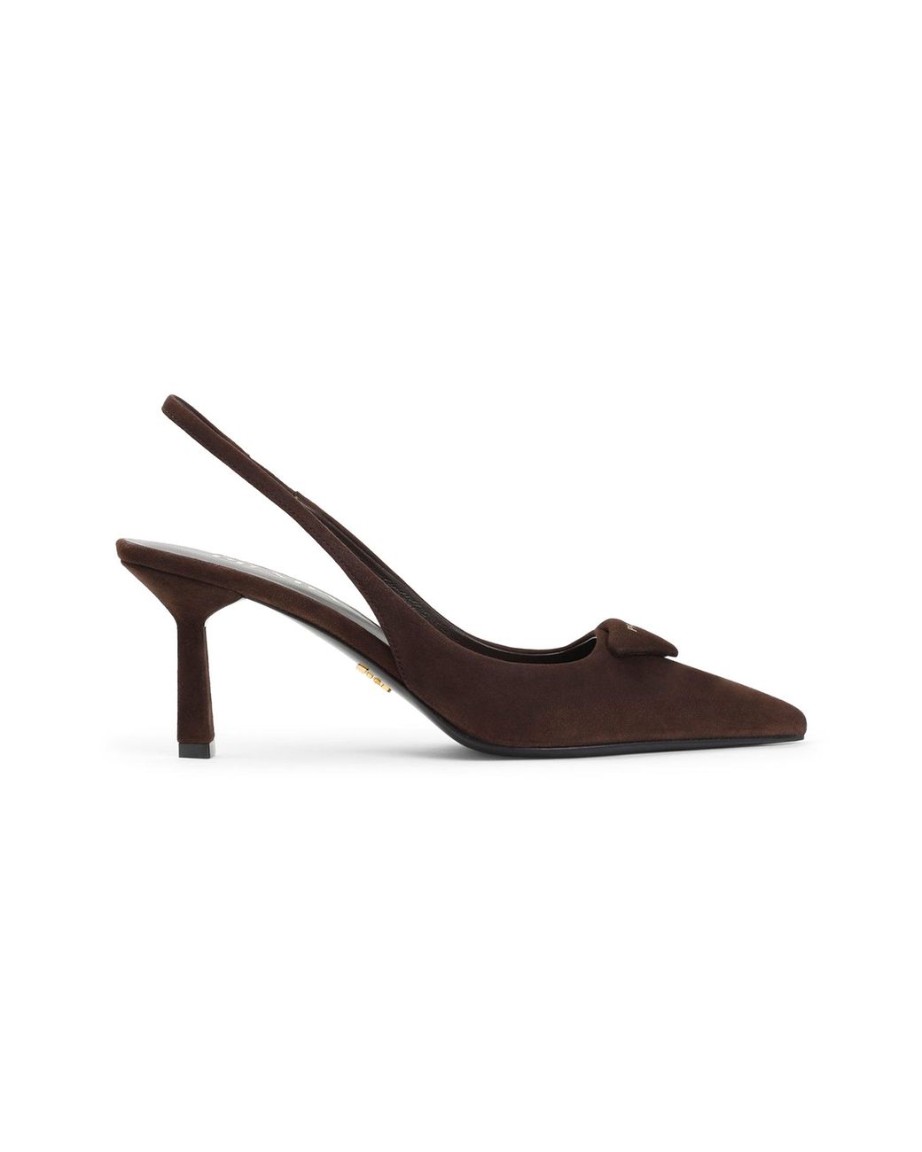 Prada Brown Leather Pumps With 8Cm Heel