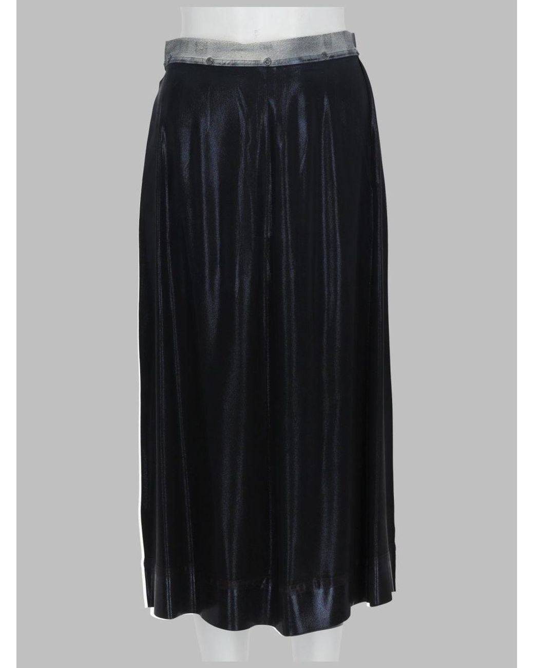 Maison Margiela Black Satin Midi Skirt