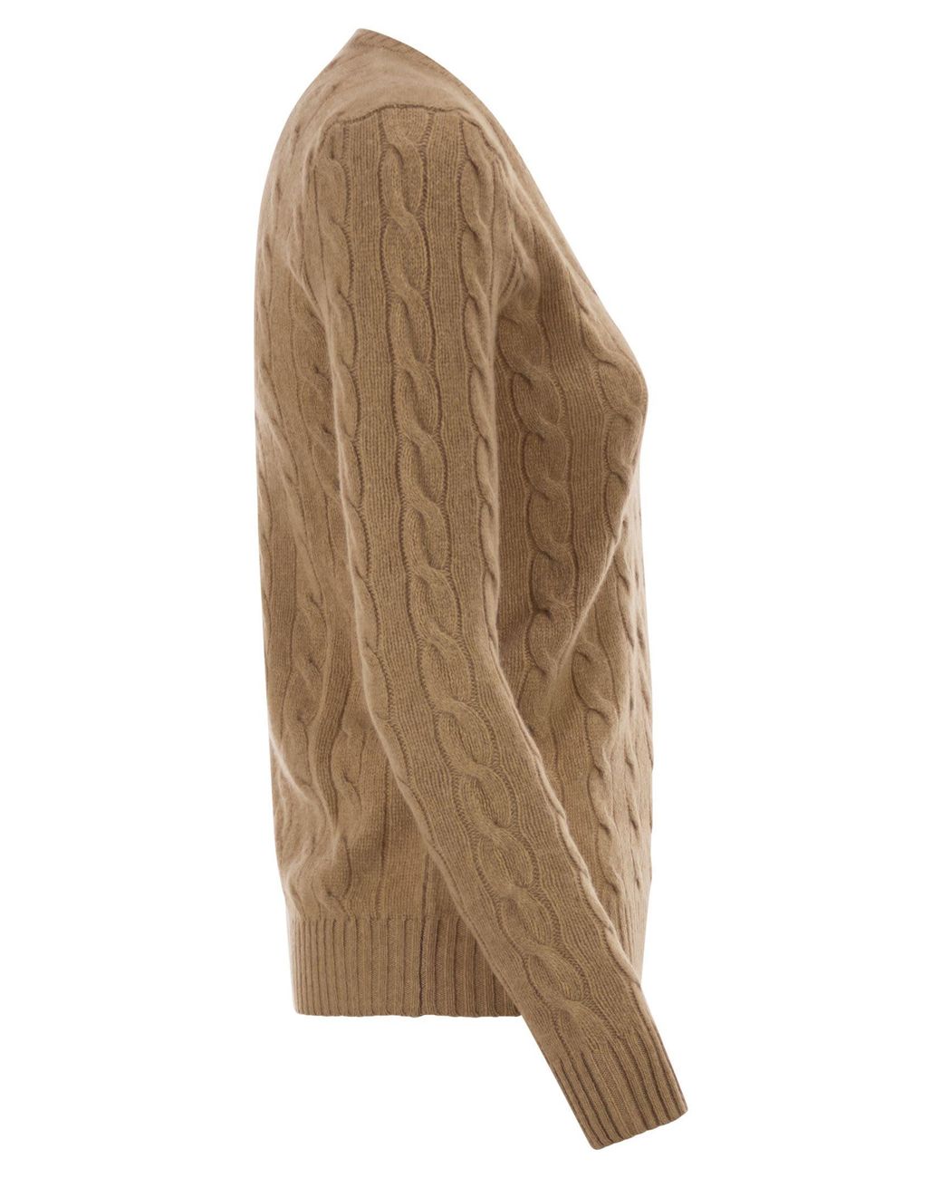 Polo Ralph Lauren Brown Wool And Cashmere Cable Knit Jumper