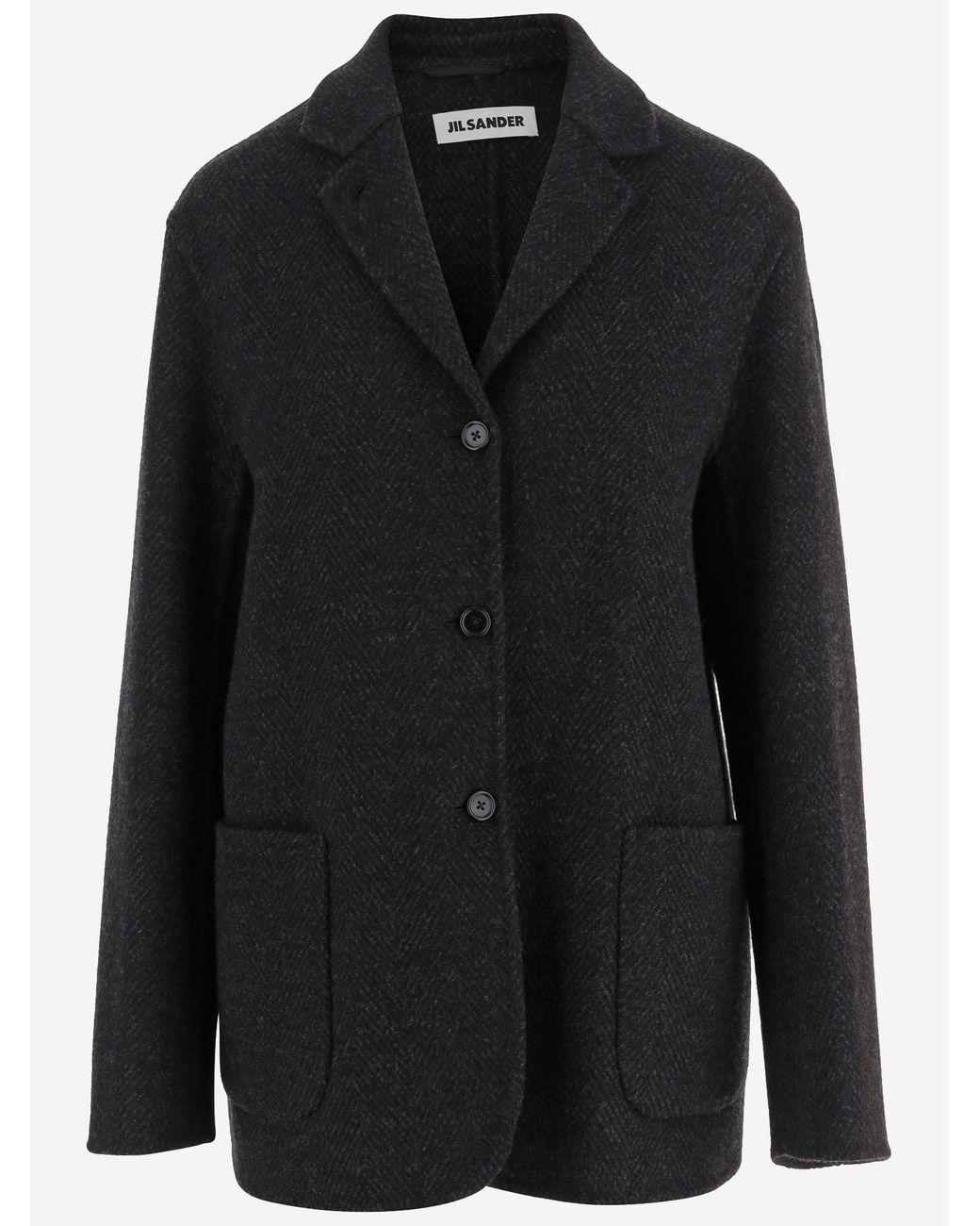 Jil Sander Wollen Jas in het Black
