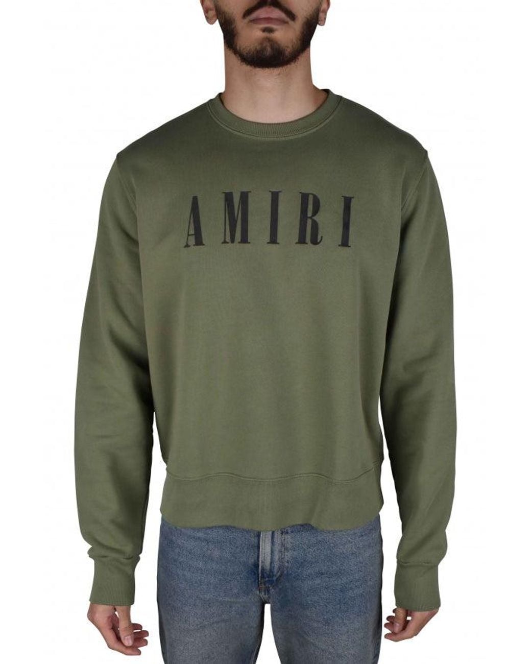 Amiri Green Relaxed Fit Khaki Cotton Sweatshirt
