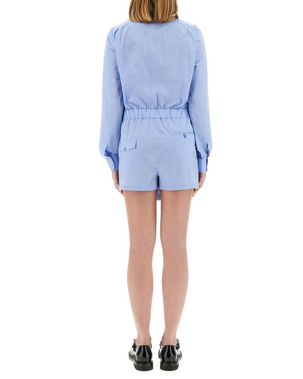 Moschino Blue Poplin Chemise Jumpsuit