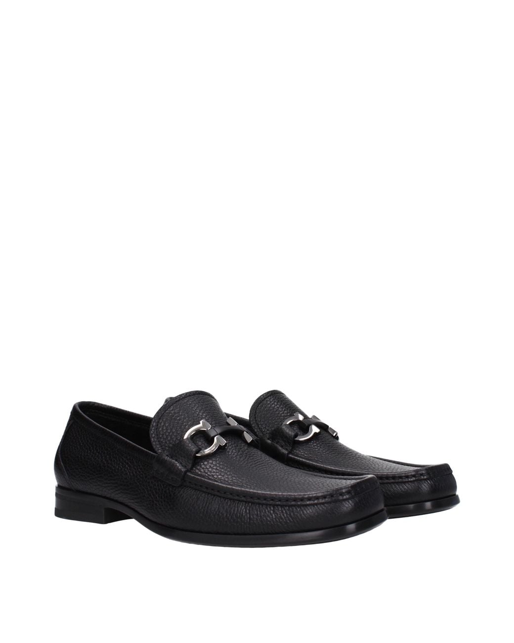 Ferragamo Black Grandioso Loafers Leather