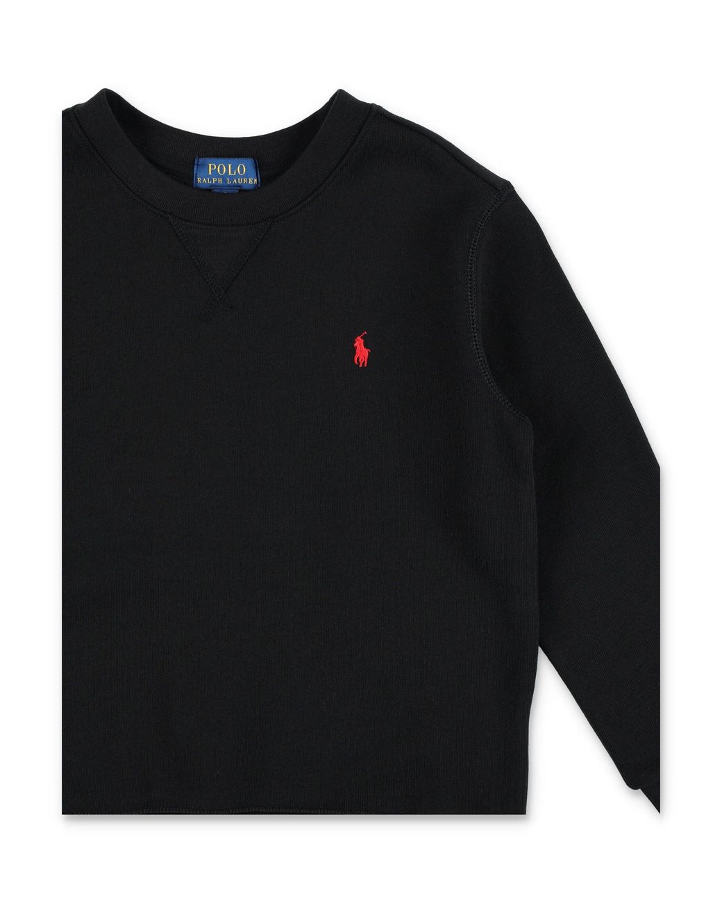 Polo Ralph Lauren Black Boy's Polo-Style Cotton Fleece Crewneck Sweatshirt With Embroidered Pony
