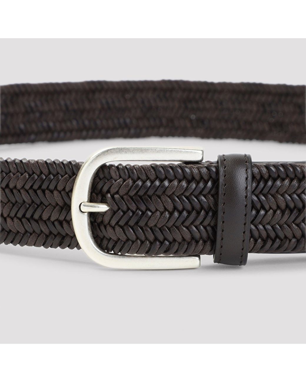 Canali Black Leather Belt for men