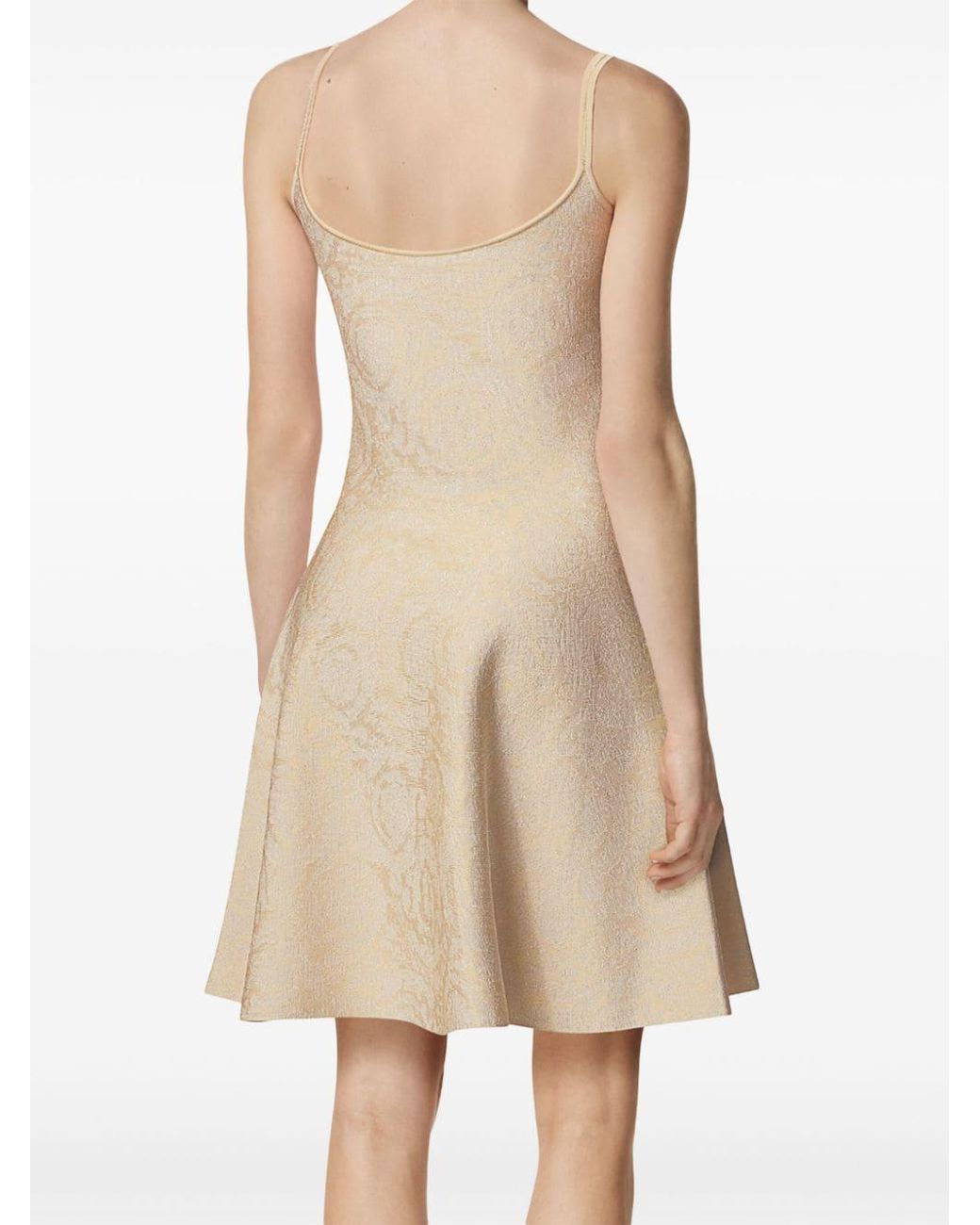 Versace Barocco Textuur Korte Jurk in het Natural
