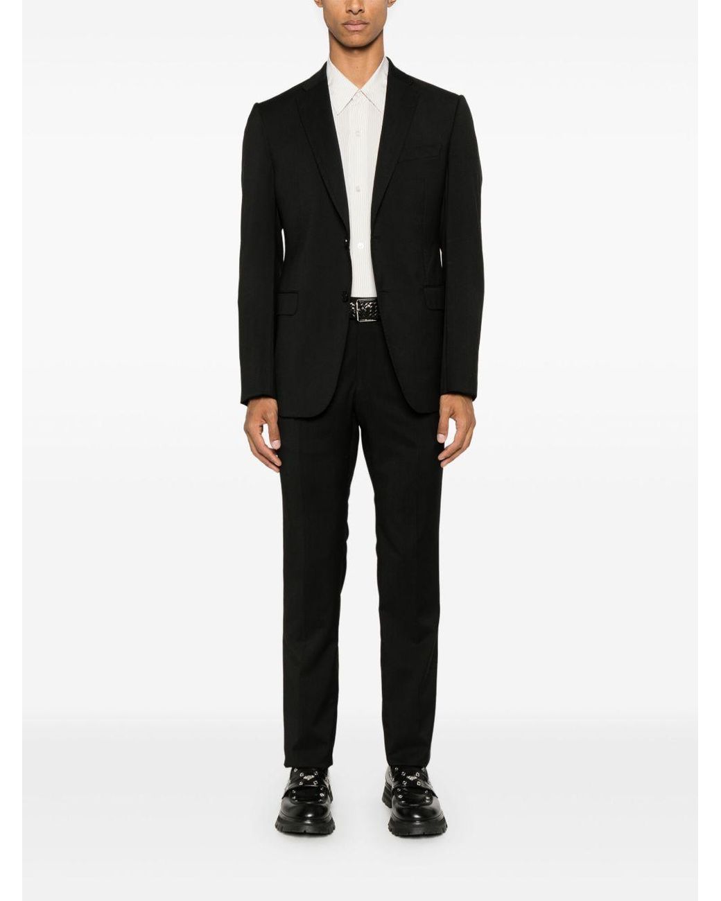 Emporio Armani Black Wool Single Breasted Suit
