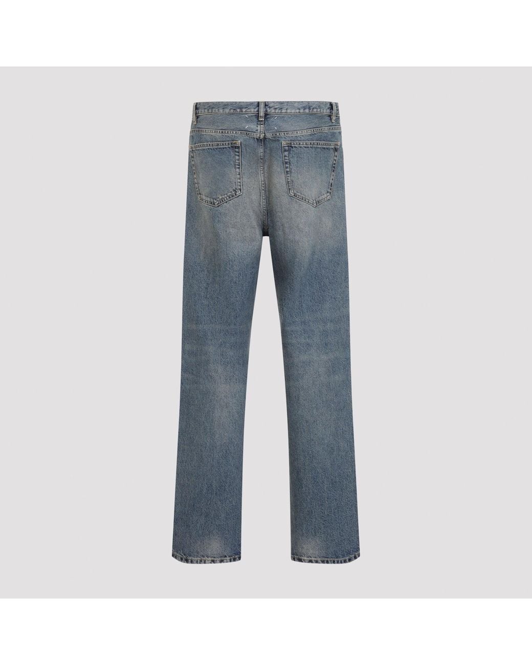 Maison Margiela Blue Distresses Denim Trousers for men