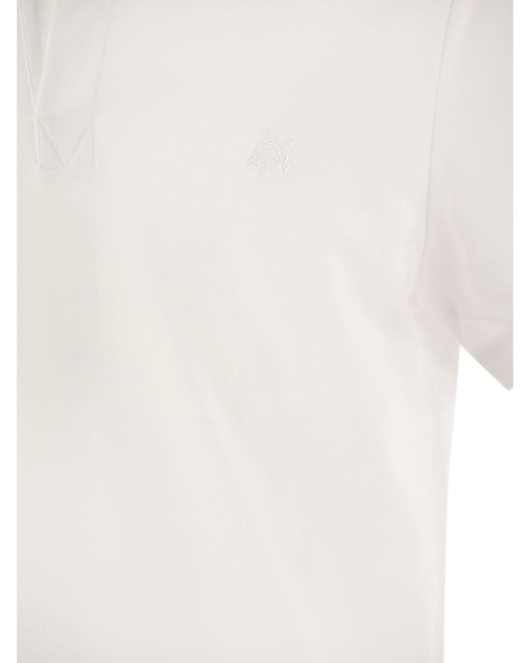 Vilebrequin White Organic Cotton Pique Polo Shirt for men