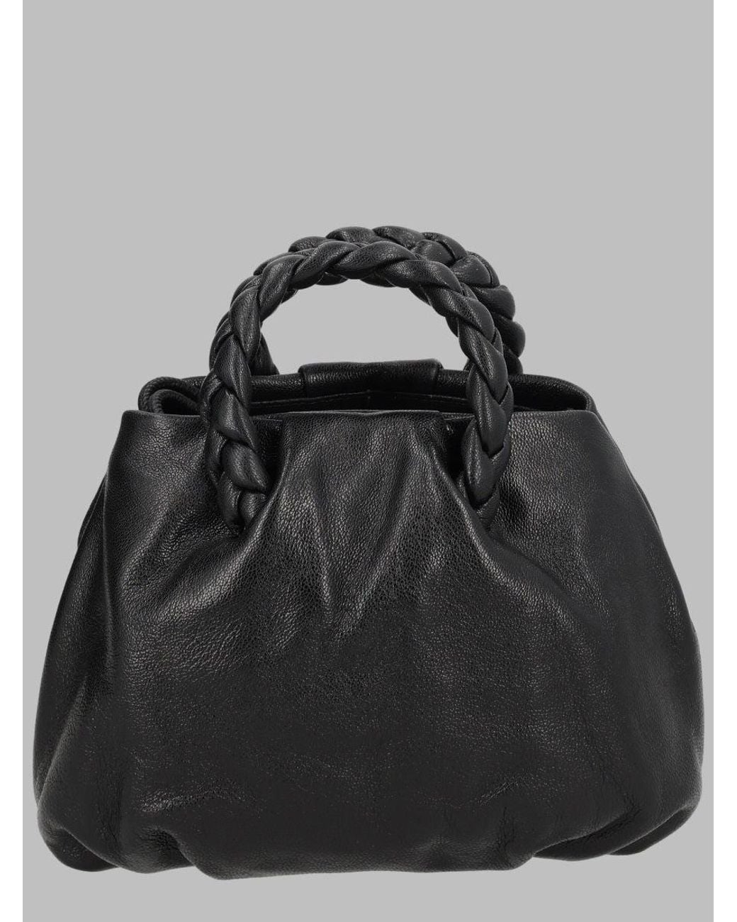 Hereu Black Structured Leather Shoulder Bag