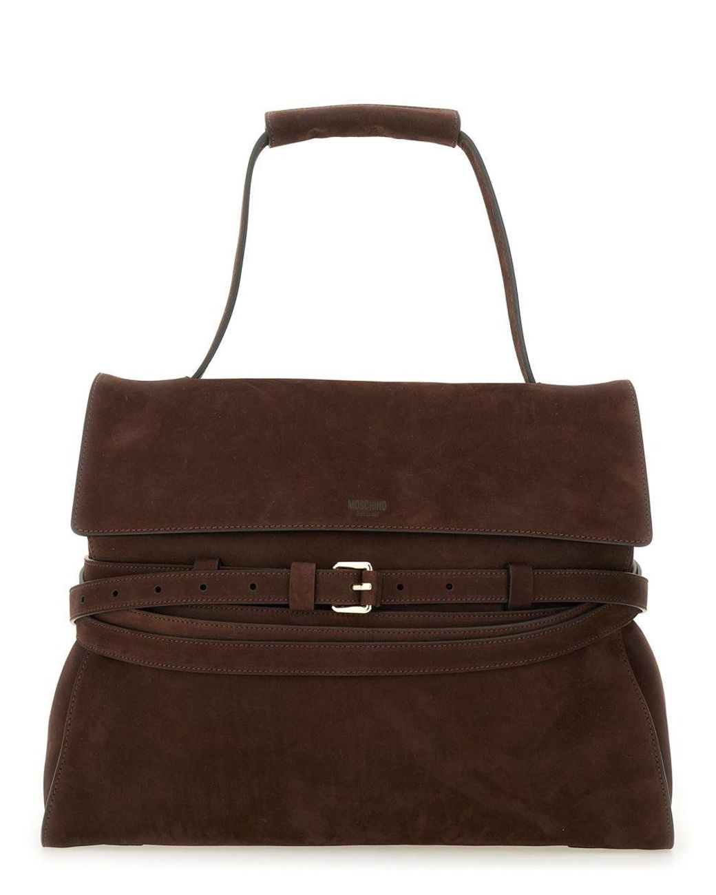 Moschino Brown "Tie Me" Medium Bag