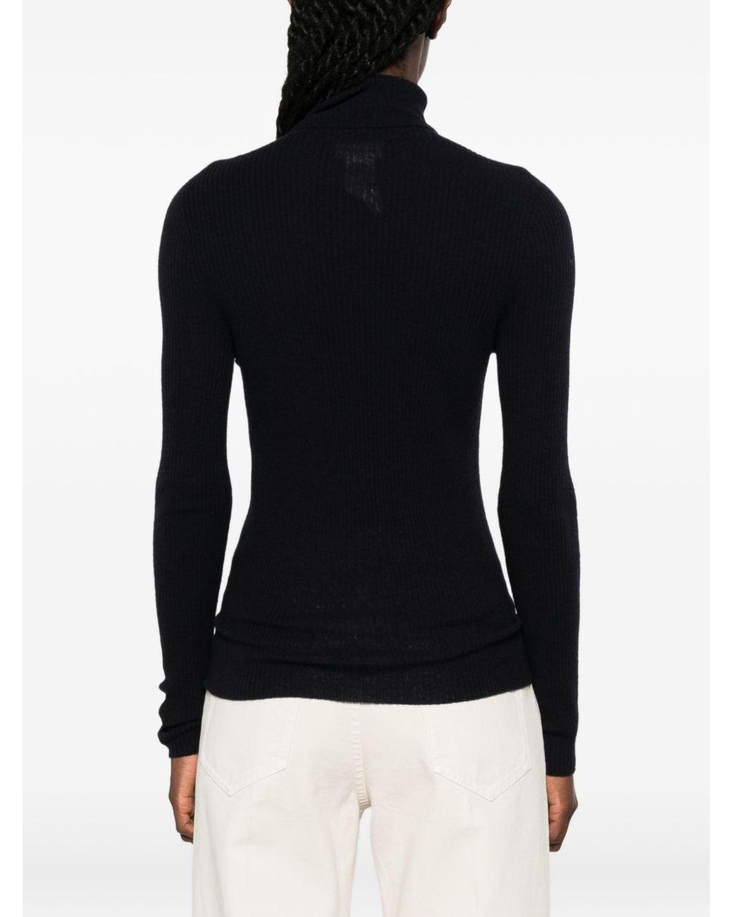 Fabiana Filippi Black Wool Turtle Neck Sweater