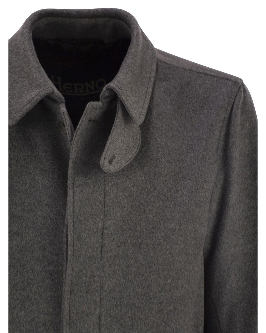 Herno Gray Wool And Cashmere Coat for men