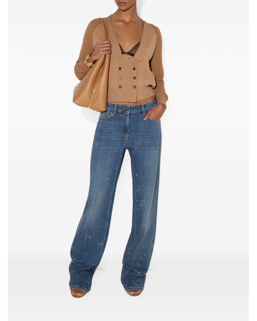 Elisabetta Franchi Blue Denim Cotton Jeans